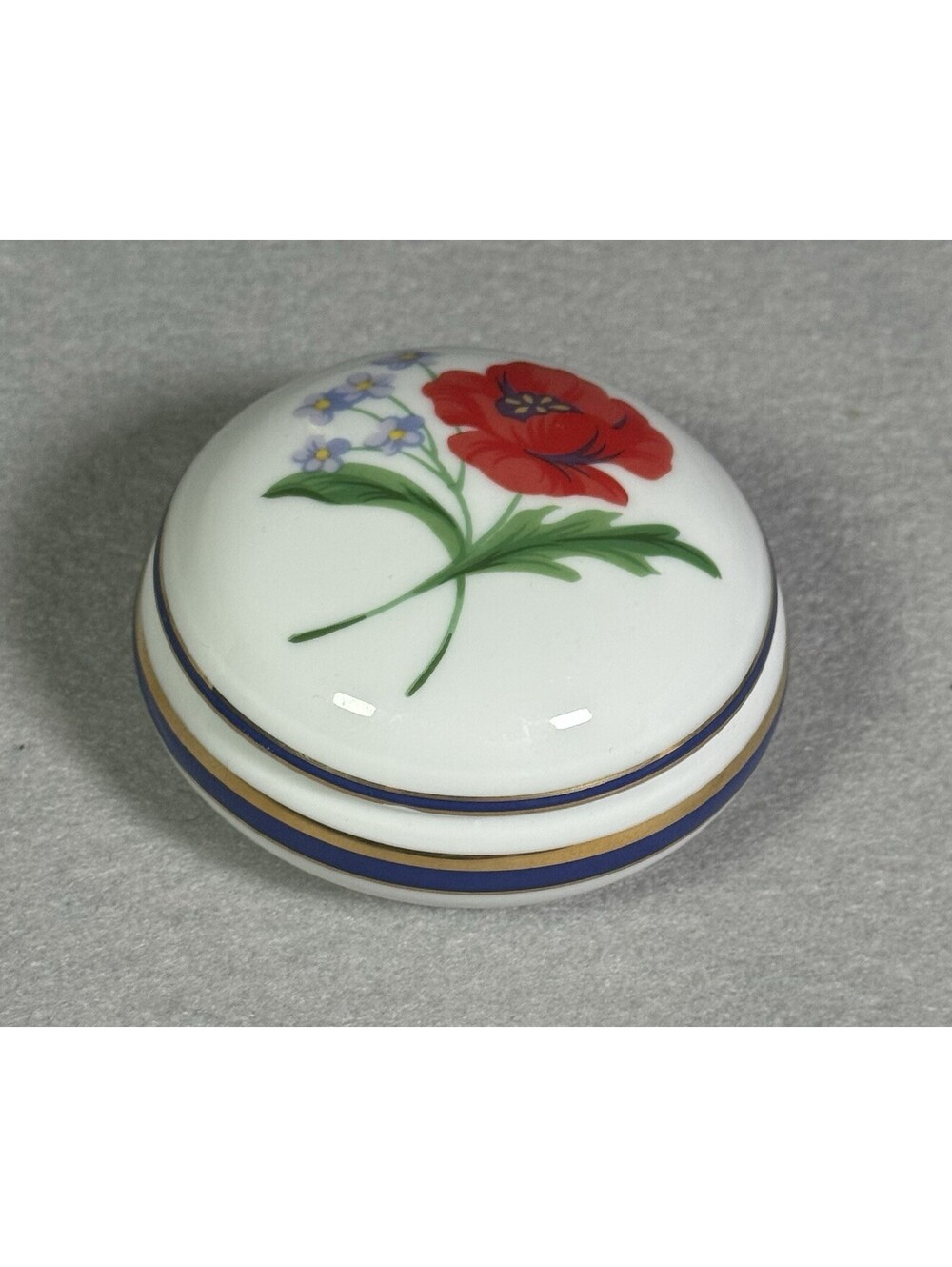 Tiffany & Co. Limoges France American Garden Porcelain Trinket Box Poppy Flower - Picture 2 of 9